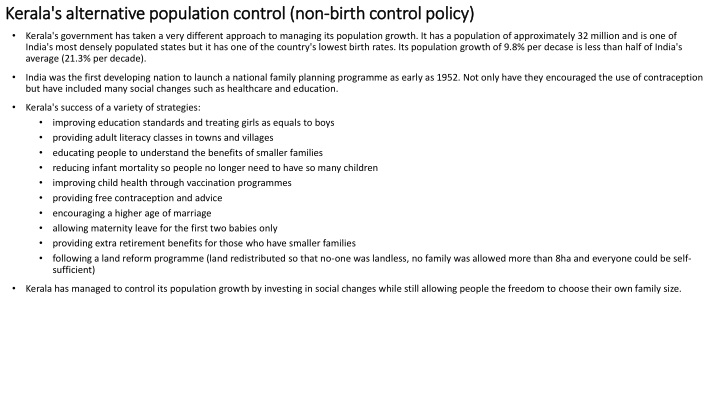 kerala population control